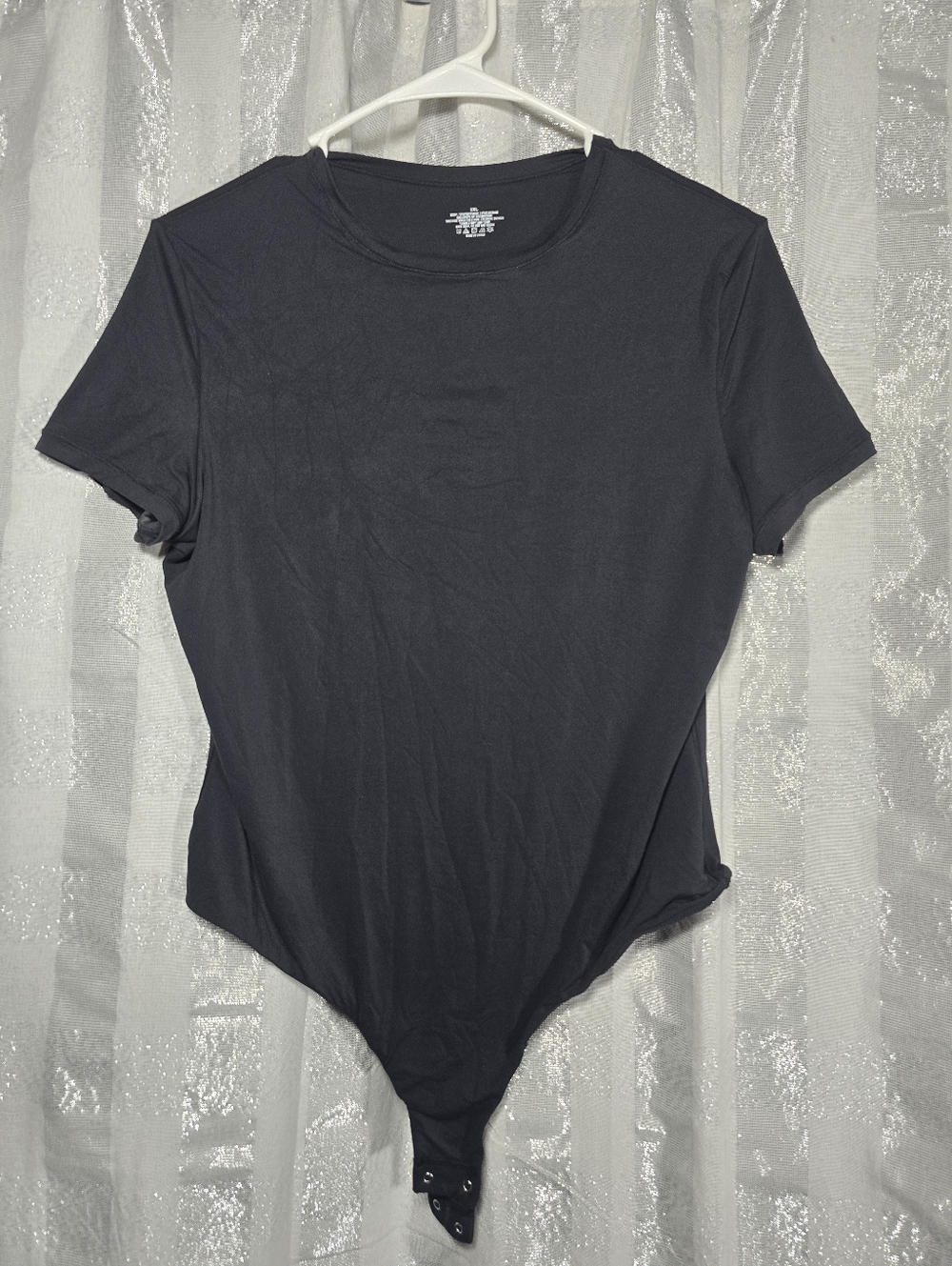 Women's Black Short-Sleeve Bodysuit